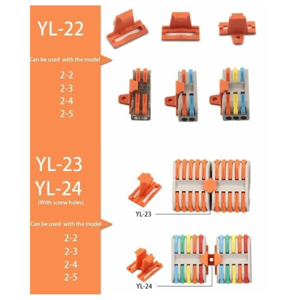 YL-24 Quick Connector Terminal Block Fixing Cable locking Splice Conductor - Image 6