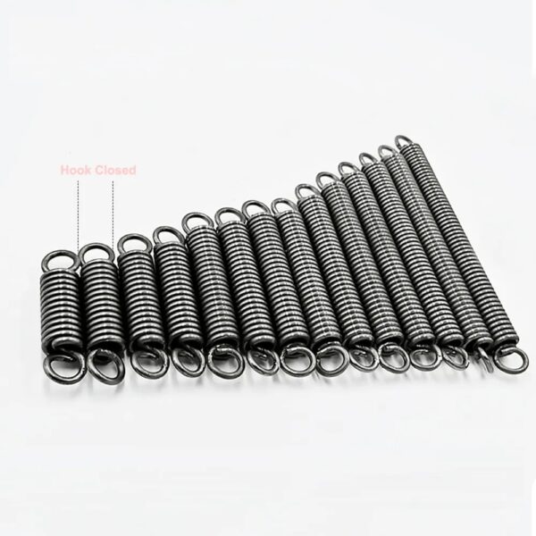 Spring 100mm Length Wire Diameter 0.8mm, OD 10mm Steel Tension Closed Hook Cylindroid Helical Pullback Extension Coil - Image 4