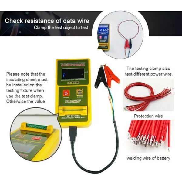Sunnko T200 Nickel Chip Internal Resistance Tester Resistance Milliohmmeter - Image 4
