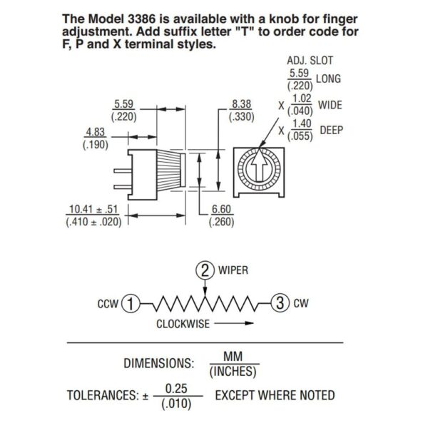 Top Adjust 5K Through Hole Trimmer Potentiometer - Image 10