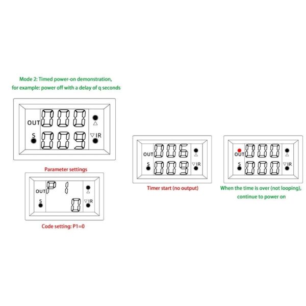 DC 12V Dual LED Display Timing Delay Relay Module Cycle Timer Digital 20A 0-999 Seconds Minutes Hours Cycle Time Control Switch - Image 14