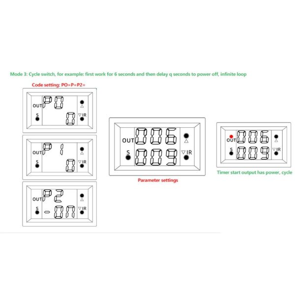 DC 12V Dual LED Display Timing Delay Relay Module Cycle Timer Digital 20A 0-999 Seconds Minutes Hours Cycle Time Control Switch - Image 15