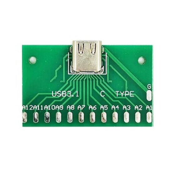 USB 3.1 Female Socket Type C Connector 24 Pins Breakout PCB Board - Image 2