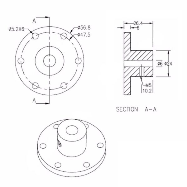 Universal Hub Coupling ID 6mm OD 20mm Extra Heavy Duty Aluminium Alloy - Image 4
