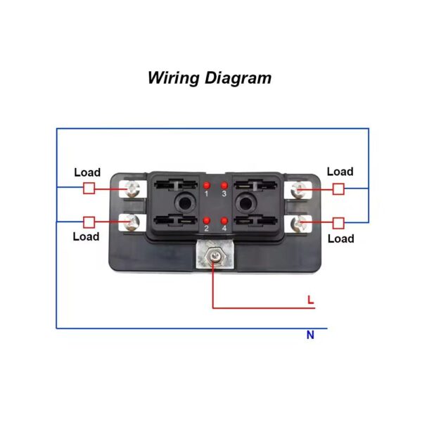 Waterproof 4 Way 12V 24V Blade Fuse Box Holder with LED Indicator for auto car boat. - Image 3