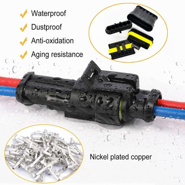 1 Pin Waterproof JHD Automobile  Electrical Wire Connector Terminals ( Male + Female ) - Image 6