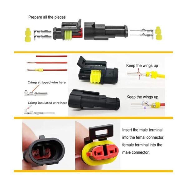 1 Pin Waterproof JHD Automobile  Electrical Wire Connector Terminals ( Male + Female ) - Image 5