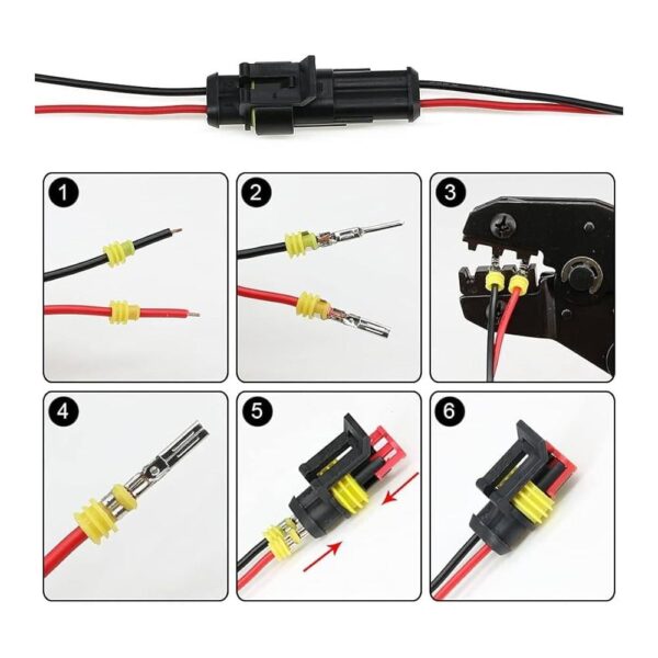 1 Pin Waterproof JHD Automobile  Electrical Wire Connector Terminals ( Male + Female ) - Image 4
