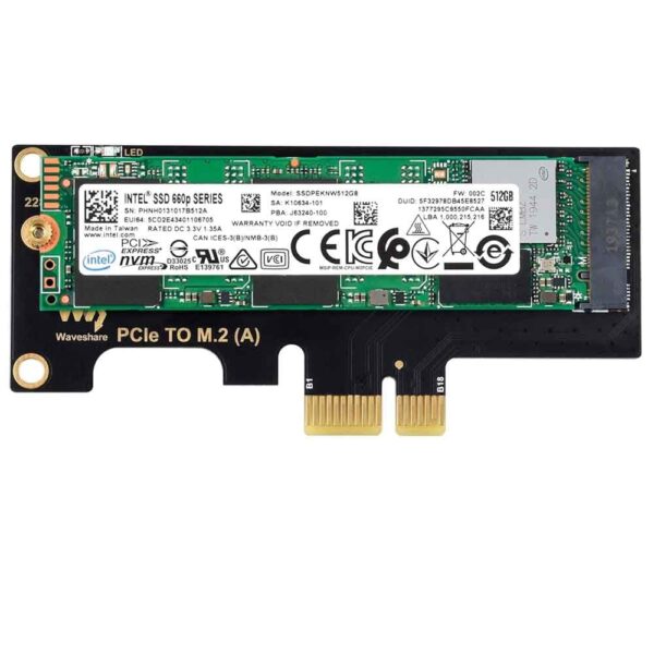 Waveshare PCIe TO M.2 Adapter, Supports Raspberry Pi Compute Module 4 - Image 4