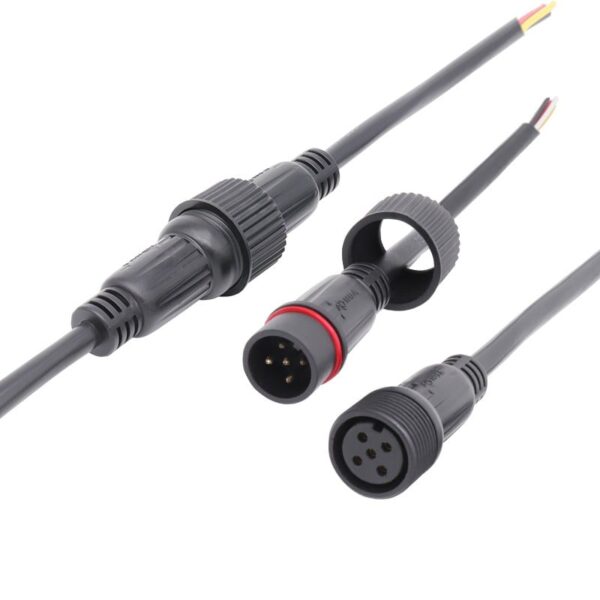 M25 5 Pin 0.75 sqmm Waterproof Connectors with Wire Cable IP66 - Image 2