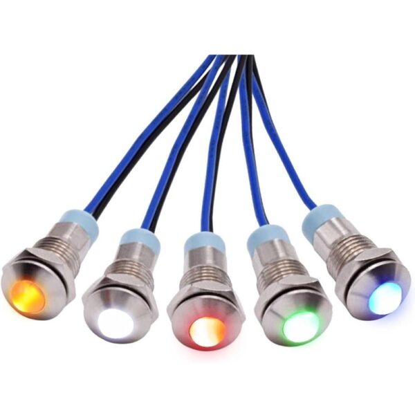 14mm 12-24v White Light Spherical shape metal indicator lamp - Image 2