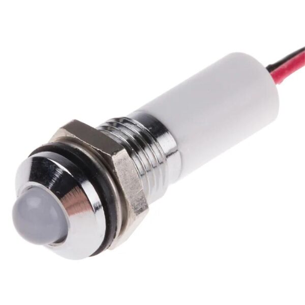 14mm 12-24v White Light Spherical shape metal indicator lamp