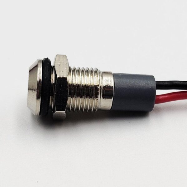 8mm 12-24v Yellow Light Flat Metal Indicator Lamp - Image 3