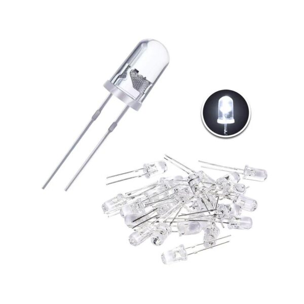 White LED 5MM (5 Pieces) - Image 4