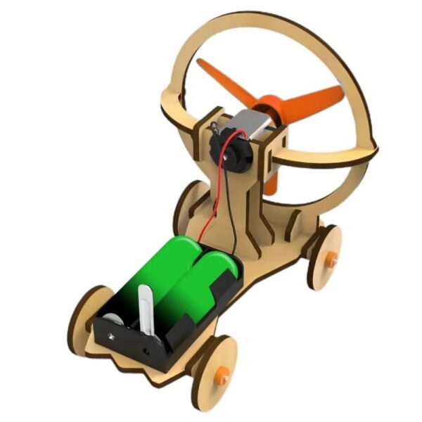 Wind Power Car Assembly Model DIY Kit Of MDF - Image 2