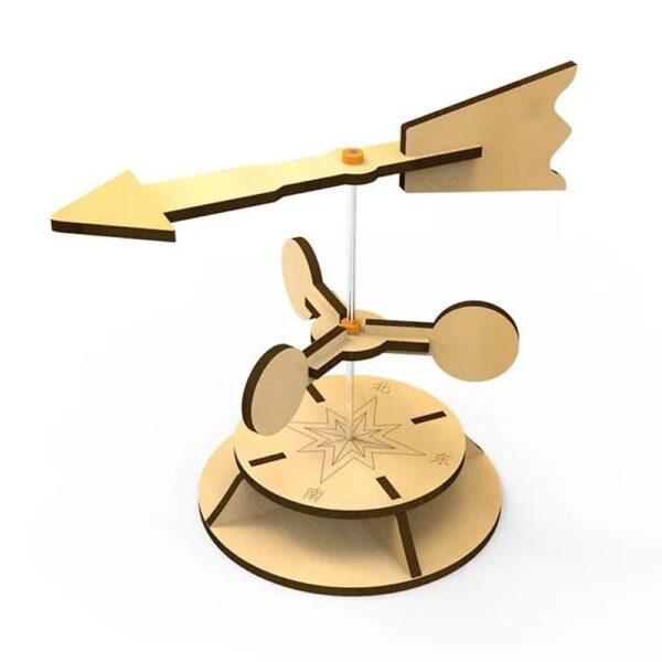 Wind Vane Wind Resistance Kinetic Energy Conversion Assembly Model DIY Kit Of MDF