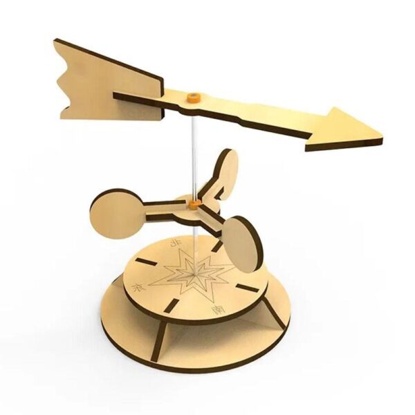 Wind Vane Wind Resistance Kinetic Energy Conversion Assembly Model DIY Kit Of MDF - Image 2