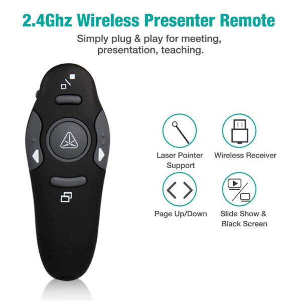 Wireless Presenter Laser Pointers 2.4G RF Wireless PPT Presentation Remote Control Red Light USB Flip Laser Pointer Pen - Image 3