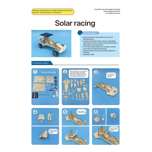 Wood Solar Energy Vehicle Children’s Scientific Experimental Equipment Set Diy Kit Of MDF - Image 5