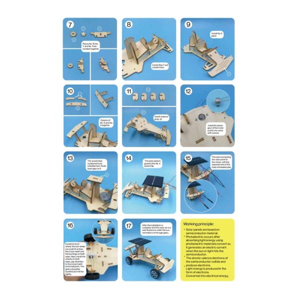 Wood Solar Energy Vehicle Children’s Scientific Experimental Equipment Set Diy Kit Of MDF - Image 6
