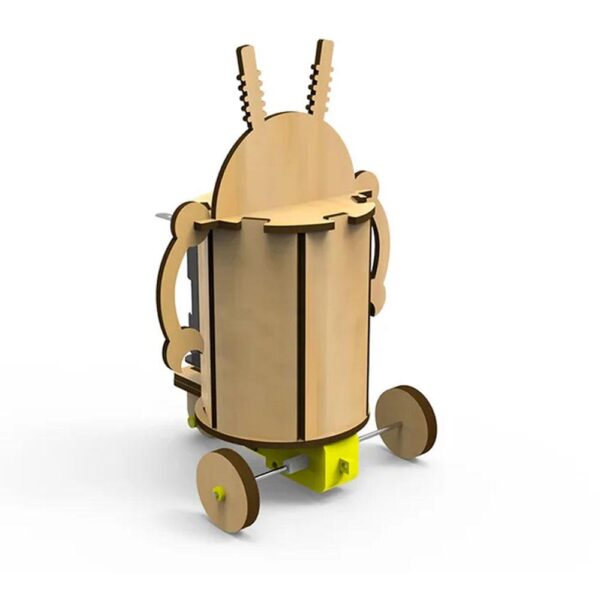 Wooden Barrel Robot Assembly Model Children’s Scientific Experiment Equipment Set Diy Kit Of MDF - Image 4
