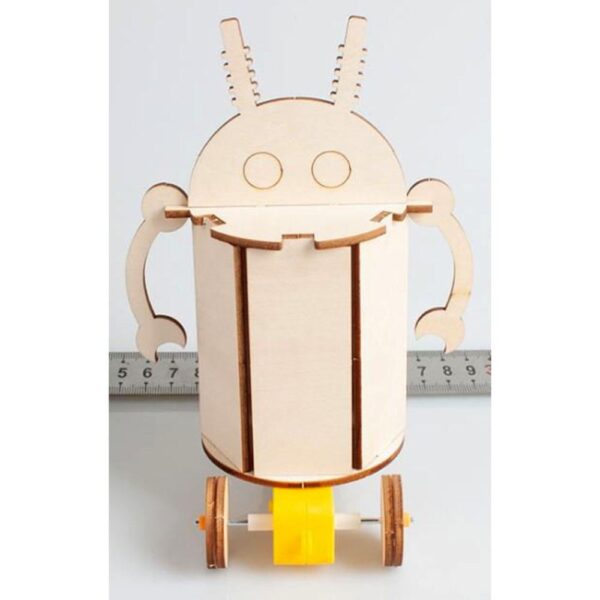 Wooden Barrel Robot Assembly Model Children’s Scientific Experiment Equipment Set Diy Kit Of MDF