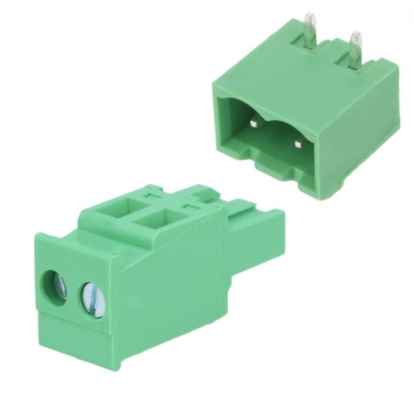 XY2500 2 Pin 5.08mm Pitch Close Type Male Right Angle + Female Straight Pluggable Terminal