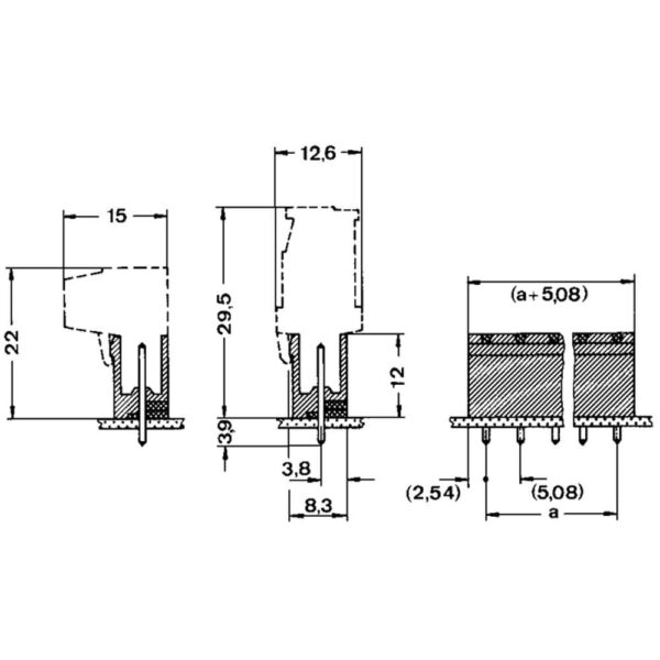 XY2500 3 Pin 3.81 mm male Pitch Straight Screw Terminal Block Socket (Pack of 5) - Image 3