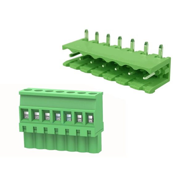 XY2500 7 Pin 5.08mm Pitch Close Type Male Right Angle + Female Straight Pluggable Terminal