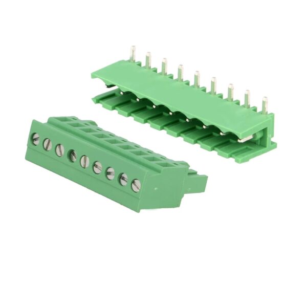 XY2500 9 Pin 5.08mm Pitch Close Type Male Right Angle + Female Straight Pluggable Terminal