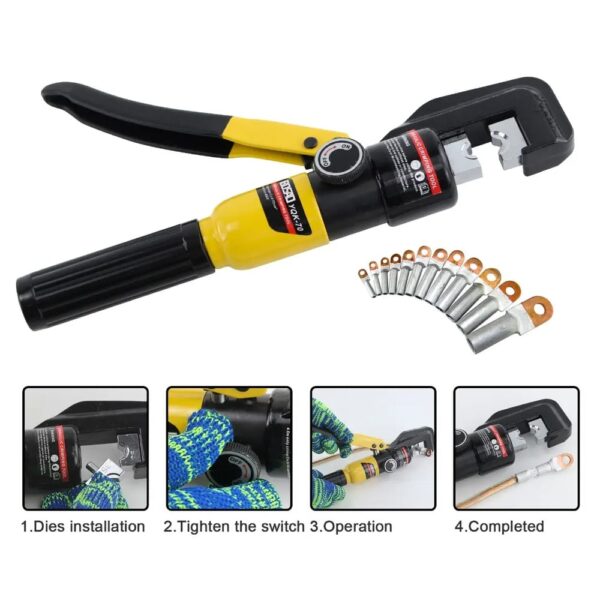 YQK-70 Hydraulic Crimping Tool Cable Lug Crimper Plier Hydraulic Compression Tool 4-70mm - Image 4