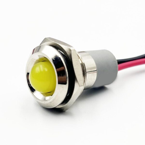 10MM 220V Yellow LED Spherical Metal Indicator Light - Image 2