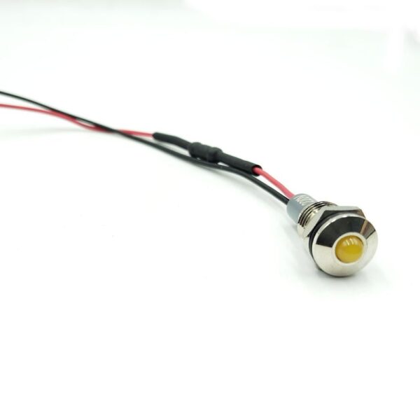 10MM 220V Yellow LED Spherical Metal Indicator Light