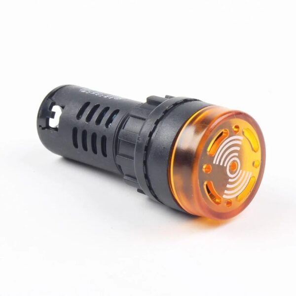 Yellow AC/DC12V 16mm AD16-16SM LED Signal Indicator Built-in Buzzer
