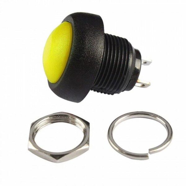 Yellow Waterproof PBS- 33B 12MM 2PIN Self-Reset Mini Round Push Button - Image 4