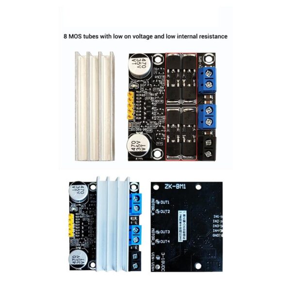 ZK-BM1 10A Dual DC Motor Drive Dodule Forward and Reverse PWM Speed Regulation Dimming 3-18v low Voltage High Current - Image 8