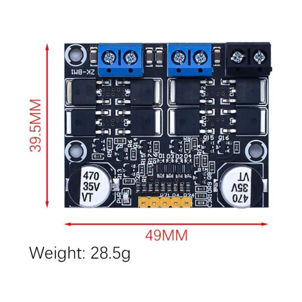 ZK-BM1 10A Dual DC Motor Drive Dodule Forward and Reverse PWM Speed Regulation Dimming 3-18v low Voltage High Current - Image 3