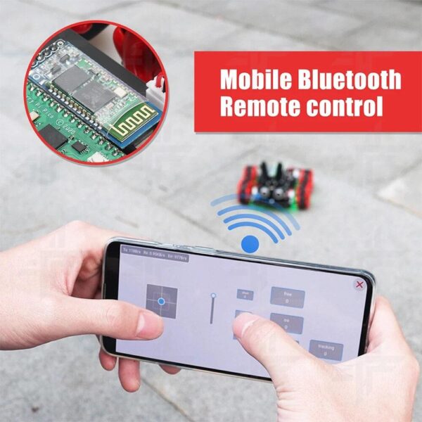 4WD Pico Based Mini Smart Obstacle Avoidance RBG Robot Kit Car with Programming Code - Image 8