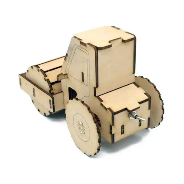 Make-Your-Own Electric Road Roller Toy Model DIY Kit Of MDF - Image 2