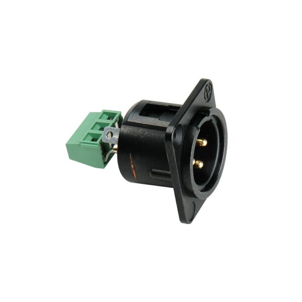 XLR Male to 3-Way Phoenix Connector D Mount - Image 4