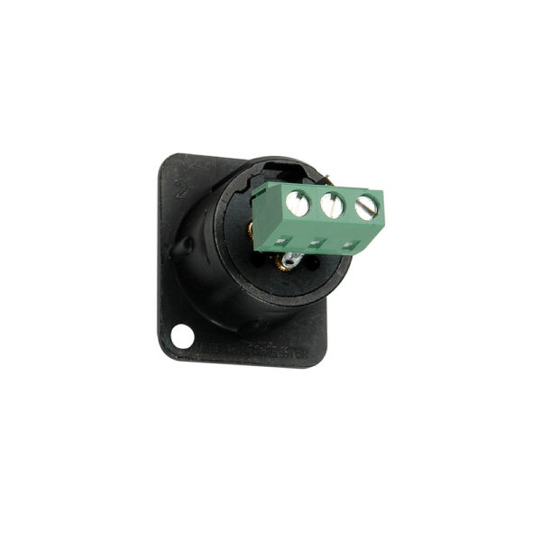 XLR Male to 3-Way Phoenix Connector D Mount - Image 2