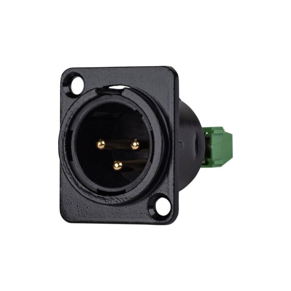 XLR Male to 3-Way Phoenix Connector D Mount - Image 3