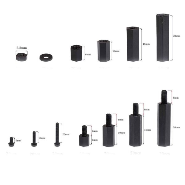M3*10MM long Female to Female Nylon Hex Spacer (Pack of 10) - Image 2