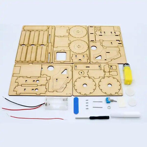 Make-Your-Own Electric Road Roller Toy Model DIY Kit Of MDF - Image 7