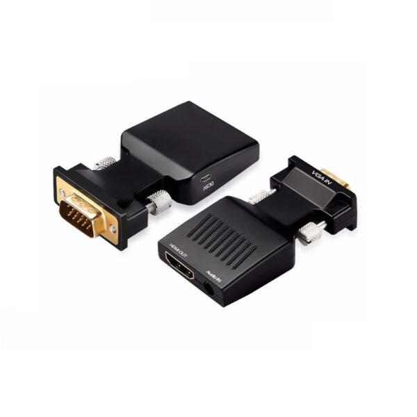 VGA to HDMI Converter Adapter PC Laptop to HDTV Projector Video Audio Converter