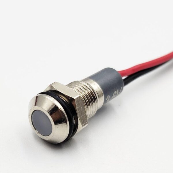 10mm 12v-24v White LED Flat Indicator Light