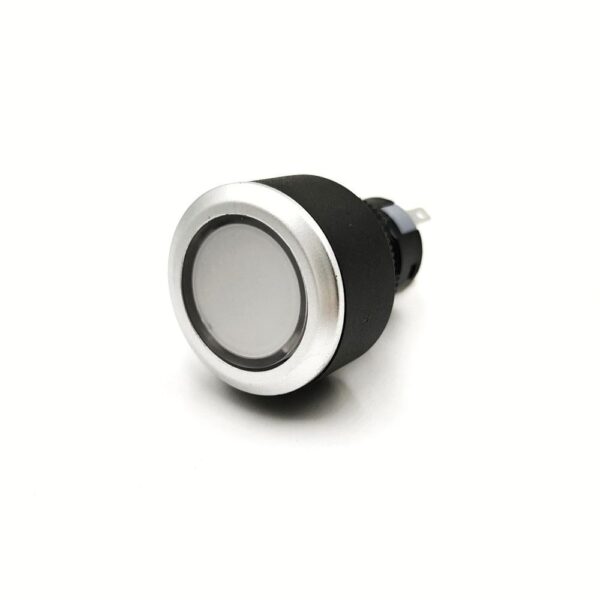 22mm 12-24V 5 Pins White Colour Flat Head Plastic Latching Switch.