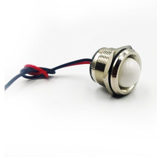 19mm 3-48V White Spherical Shape Metal Indicator Panel Mount LED Lamp - Image 2